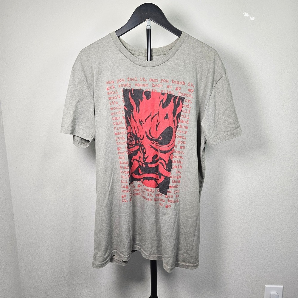 Jinx Cyberpunk 2077 T-Shirt Men XL Grey Samurai Graphic Tee Gamer Streetwear